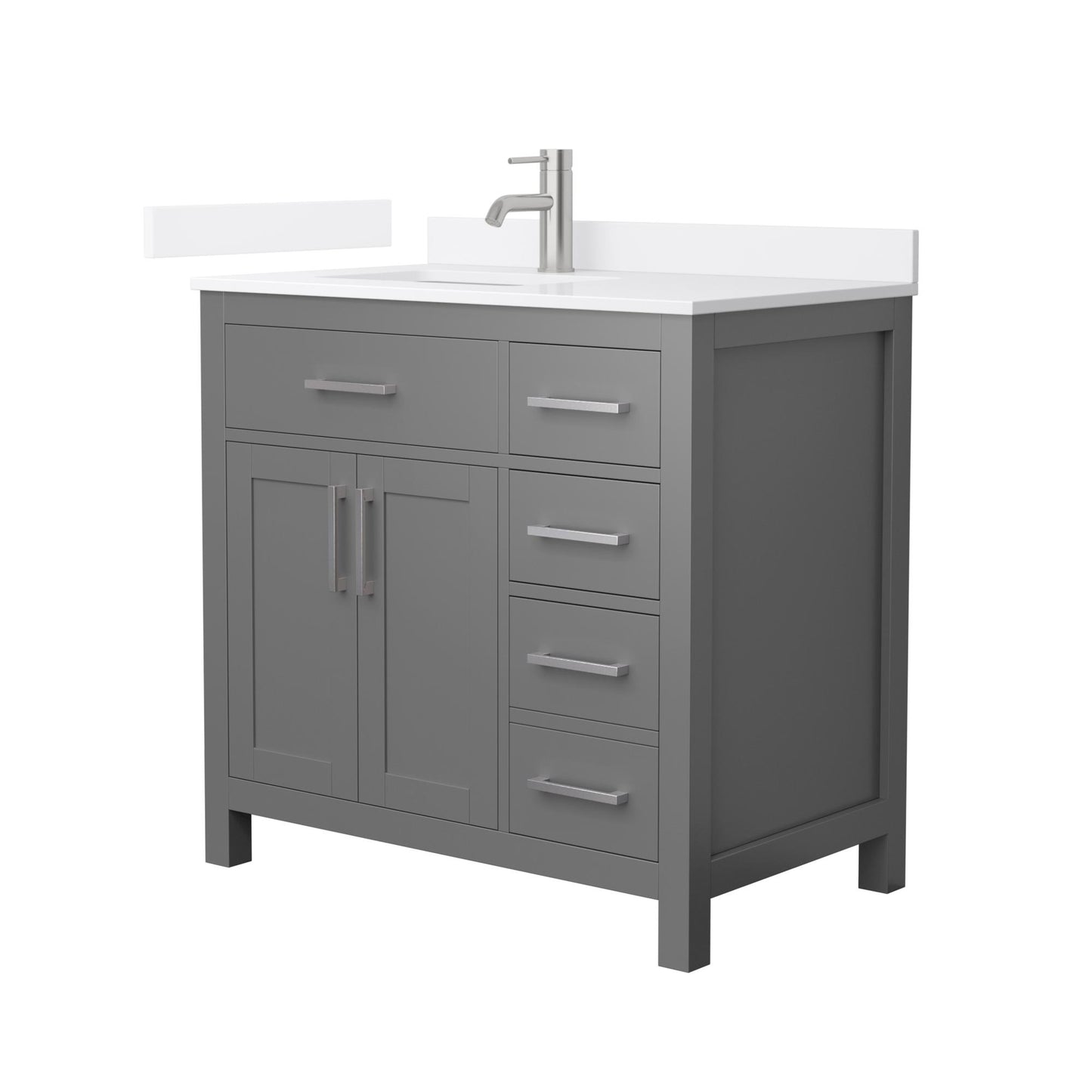 Beckett Bathroom Vanity with Countertop 36 inch Single Sink Single hole Faucet Setup