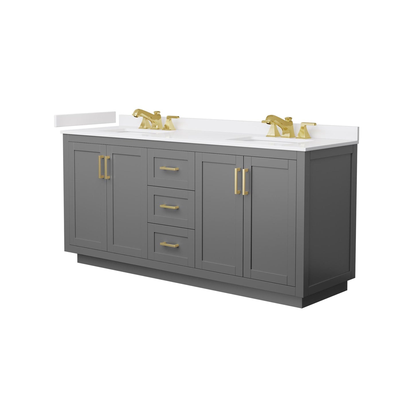 Miranda Bathroom Vanity with Countertop 72 inch Double Sink 3-hole Faucet Setup