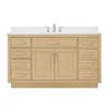Custom image for Rift Oak with Brushed Nickel Trim / White Quartz / No Mirror