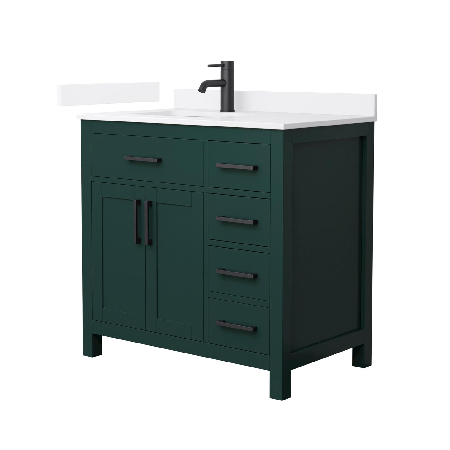 Beckett Bathroom Vanity with Countertop 36 inch Single Sink Single hole Faucet Setup