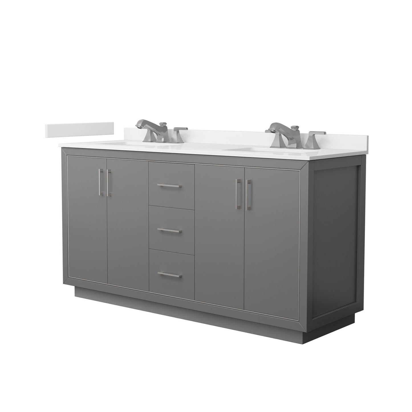 Icon Bathroom Vanity with Countertop 66 inch Double Sink 3-hole Faucet Setup