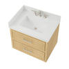 Custom image for Scandinavian Oak with Brushed Nickel Trim / White Quartz / No Mirror