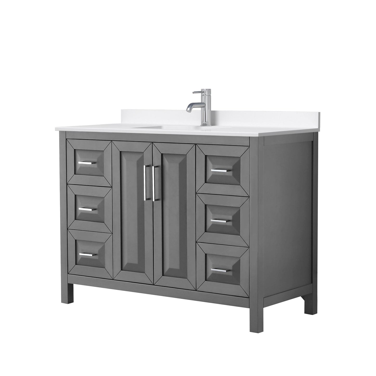 Daria Bathroom Vanity with Countertop 48 inch Single Sink Single hole Faucet Setup