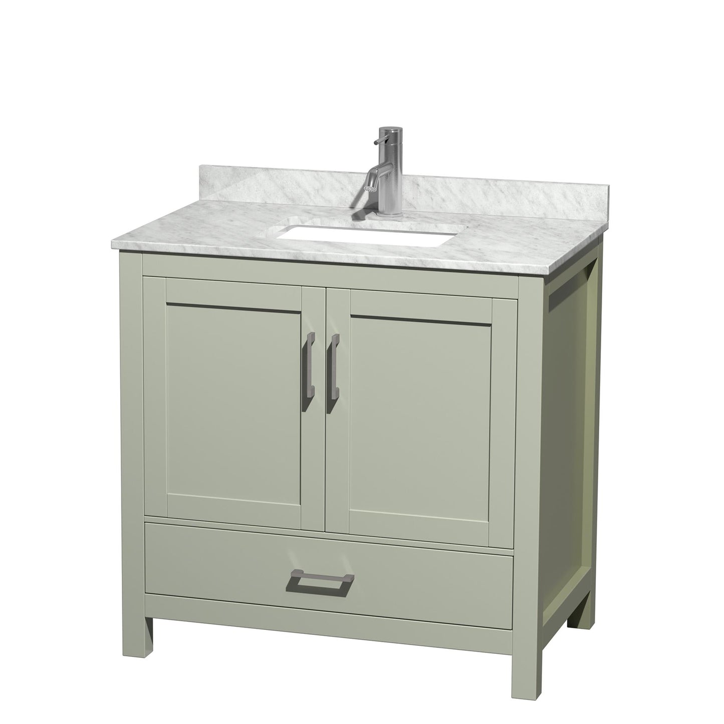 Sheffield Bathroom Vanity with Countertop 36 inch Single Sink Single hole Faucet Setup
