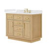 Custom image for Rift Oak with Brushed Gold Trim / Giotto Quartz / No Mirror