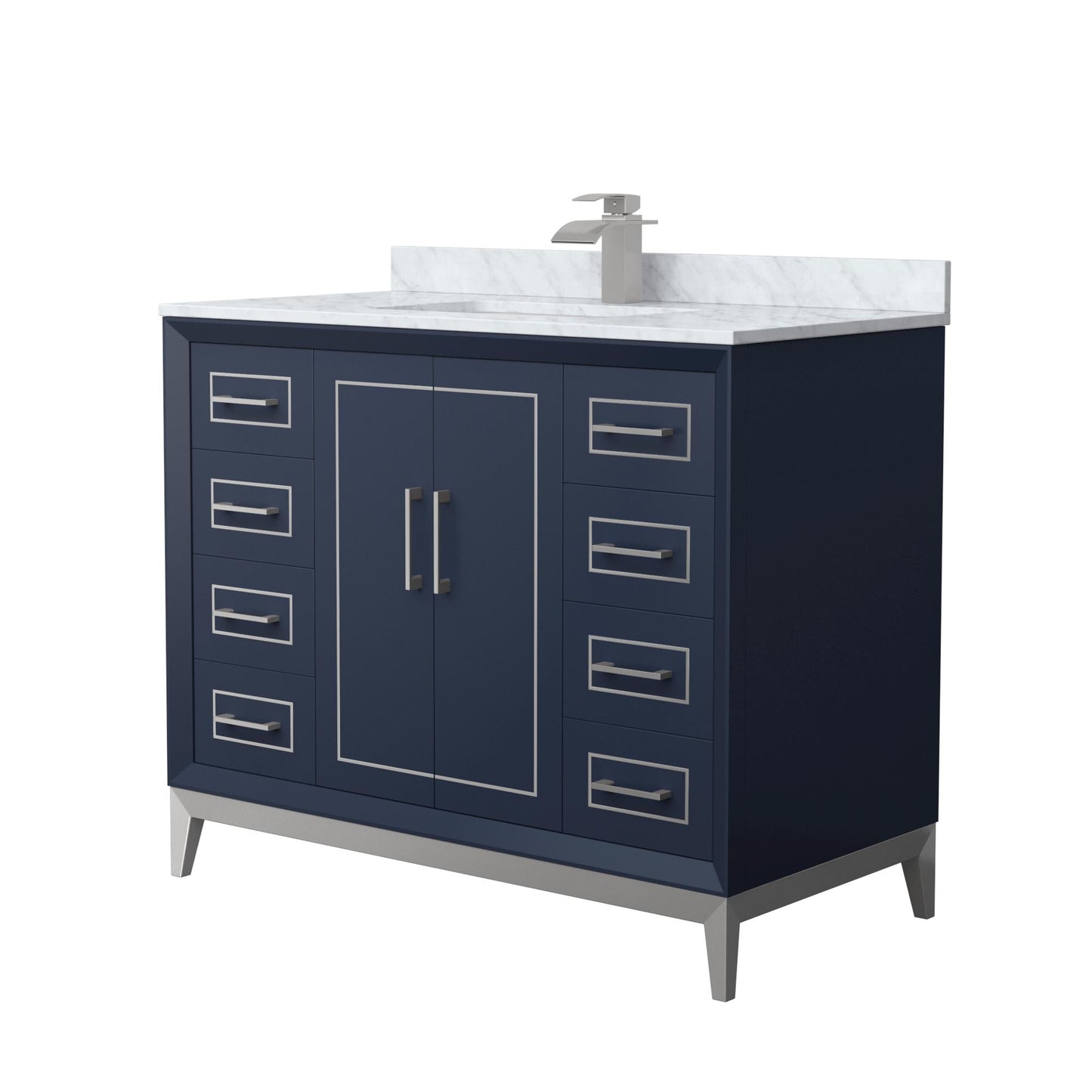 Marlena Bathroom Vanity with Countertop 42 inch Single Sink Single hole Faucet Setup