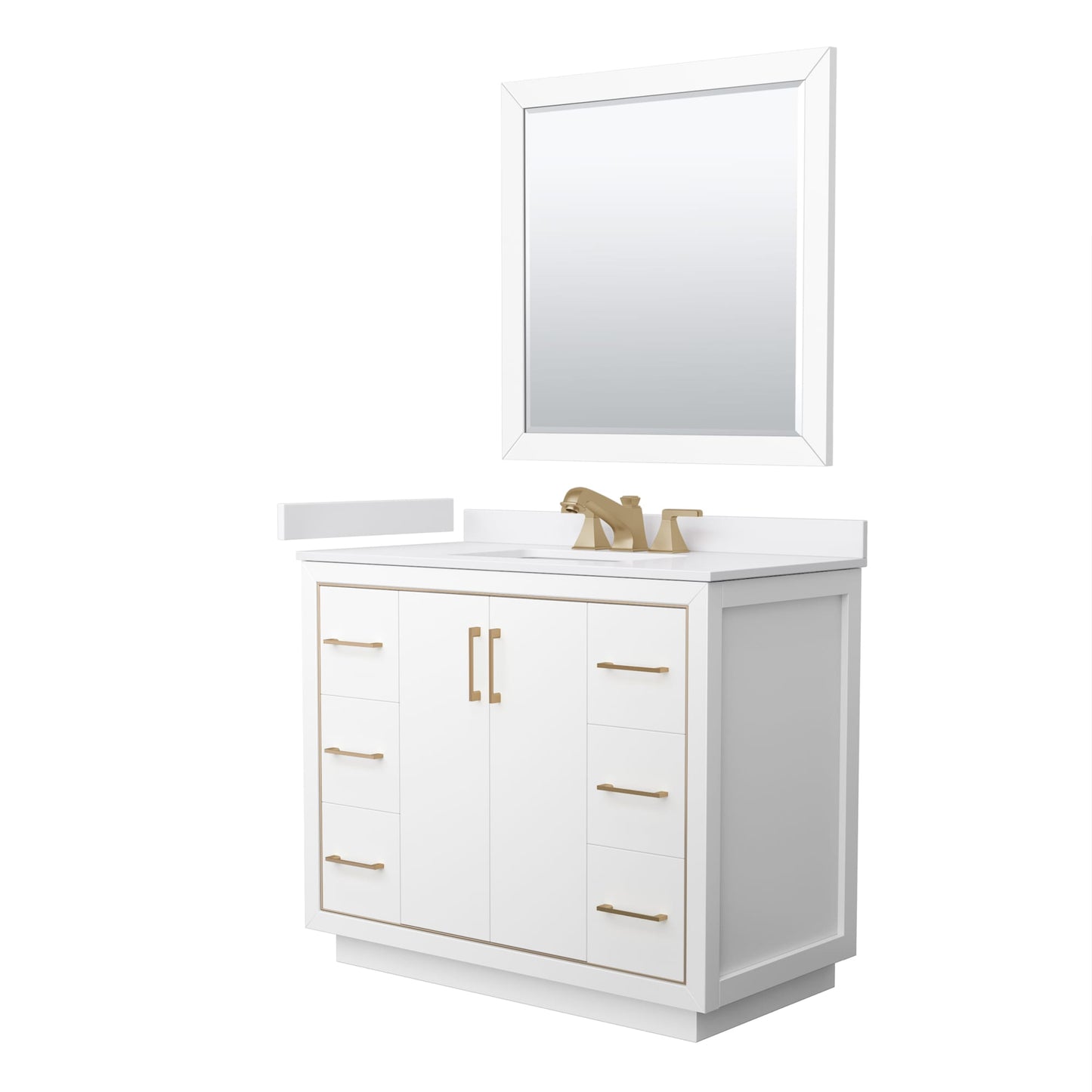 Icon Bathroom Vanity with Countertop 42 inch Single Sink 3-hole Faucet Setup