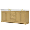 Custom image for Honey Oak with Brushed Gold Trim / Giotto Quartz / No Mirror