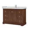 Custom image for Dark Walnut with Polished Chrome Trim / Carrara Cultured Marble / No Mirror