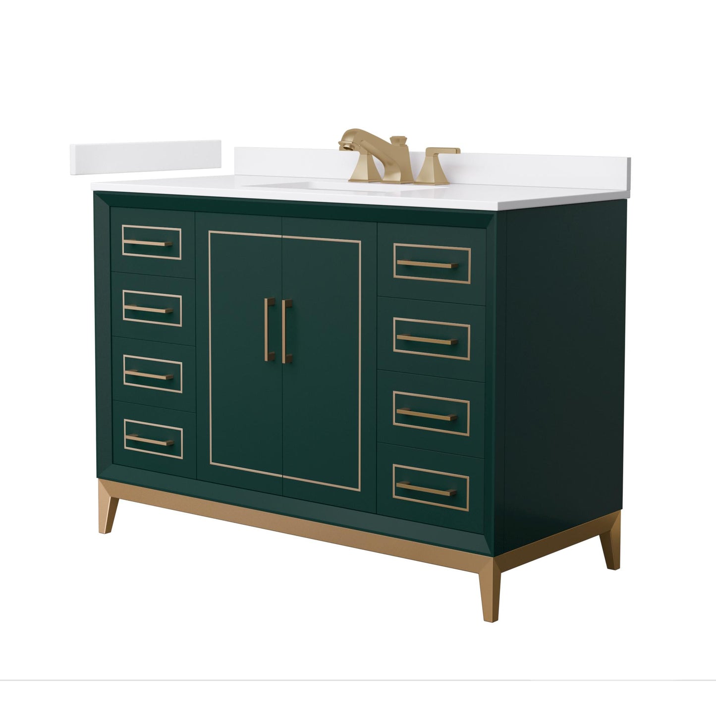 Marlena Bathroom Vanity with Countertop 48 inch Single Sink 3-hole Faucet Setup