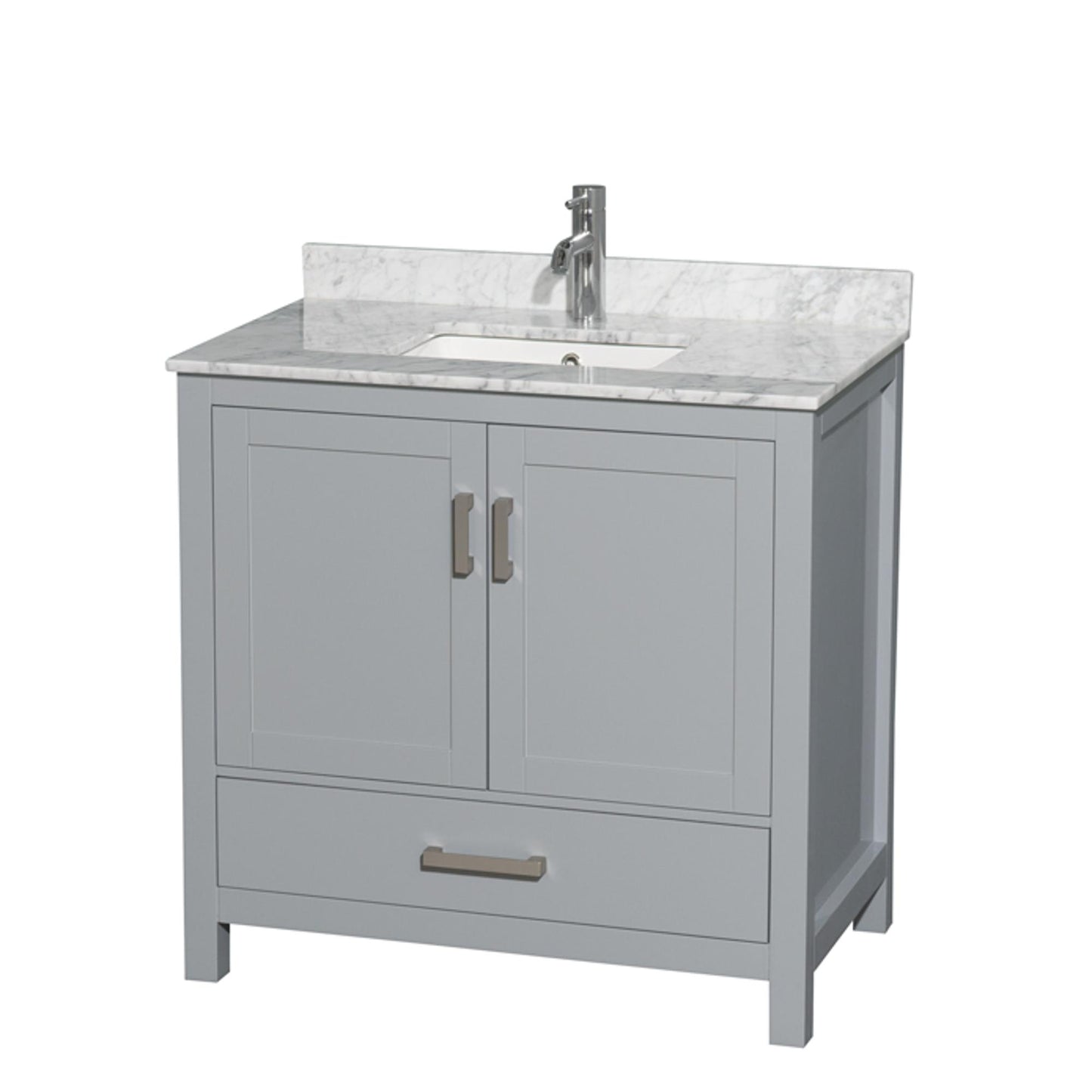 Sheffield Bathroom Vanity with Countertop 36 inch Single Sink Single hole Faucet Setup