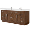 Custom image for Dark Oak with Brushed Nickel Trim / Giotto Quartz / No Mirror
