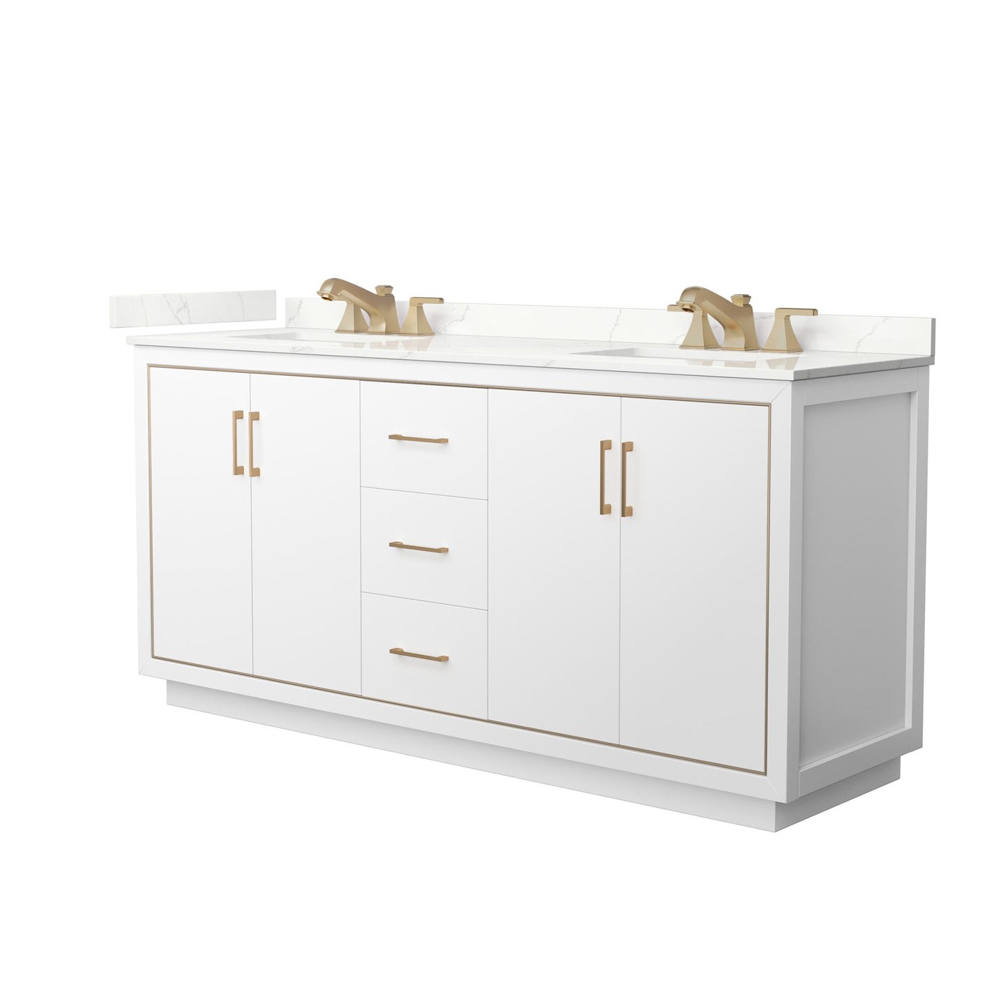 Icon Bathroom Vanity with Countertop 72 inch Double Sink 3-hole Faucet Setup