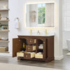 Custom image for Dark Walnut with Brushed Gold Trim / White Quartz / No Mirror