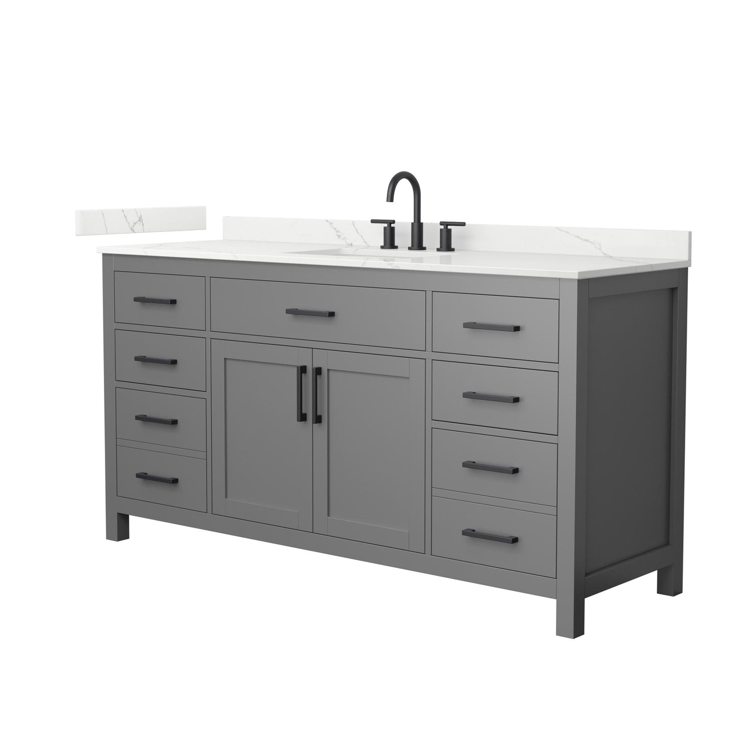 Beckett Bathroom Vanity with Countertop 66 inch Single Sink 3-hole Faucet Setup