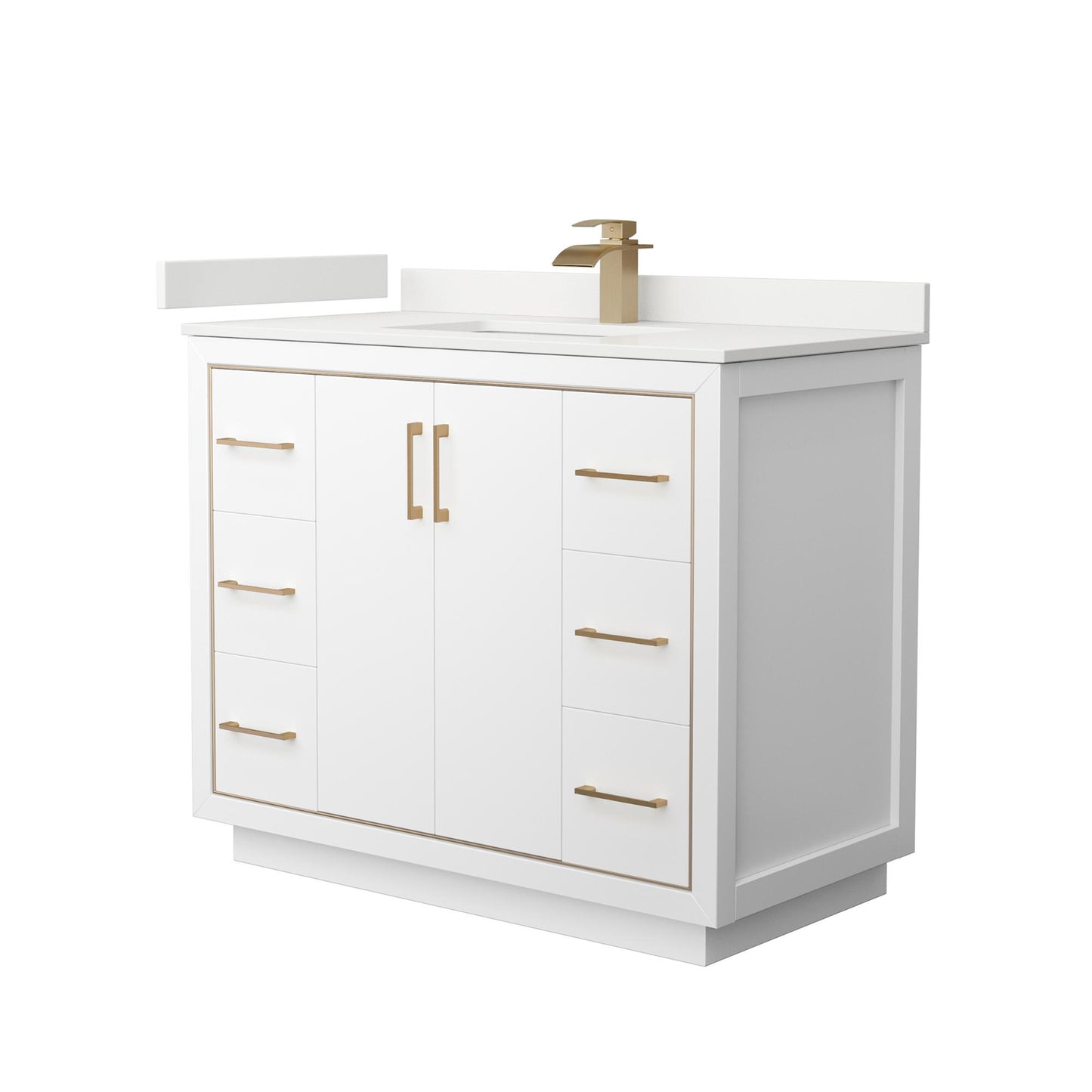 Icon Bathroom Vanity with Countertop 42 inch Single Sink Single hole Faucet Setup