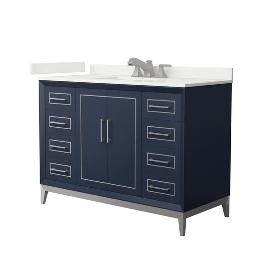 Marlena Bathroom Vanity with Countertop 48 inch Single Sink 3-hole Faucet Setup
