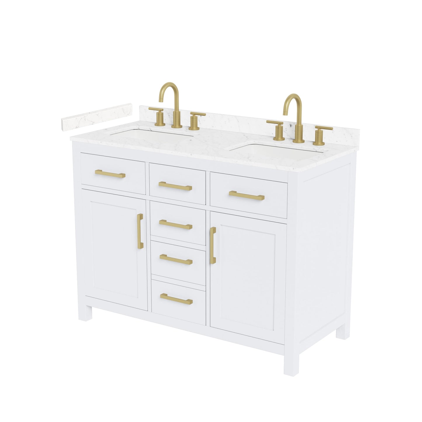 Beckett Bathroom Vanity with Countertop 48 inch Double Sink 3-hole Faucet Setup