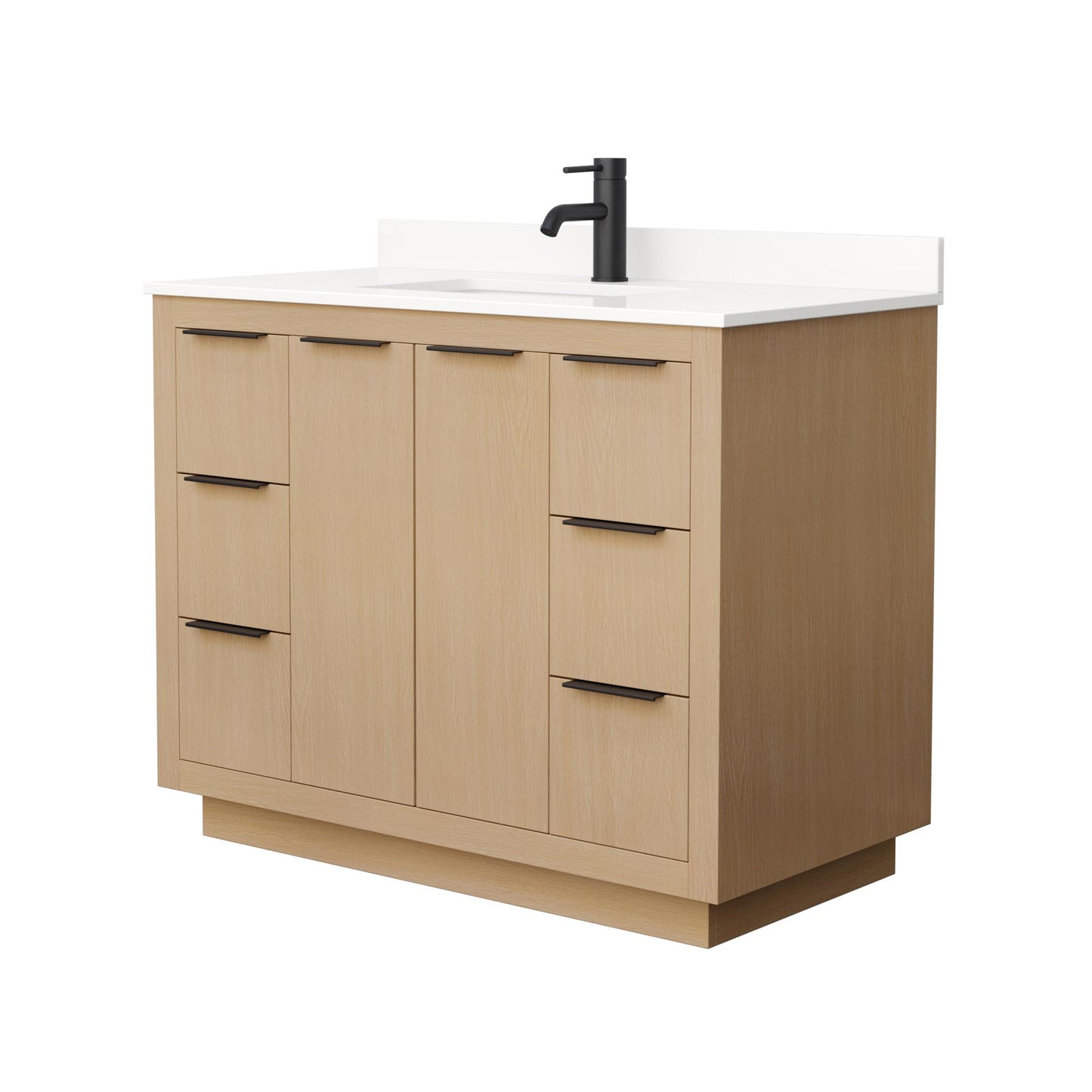 Maroni Bathroom Vanity with Countertop 42 inch Single Sink Single hole Faucet Setup