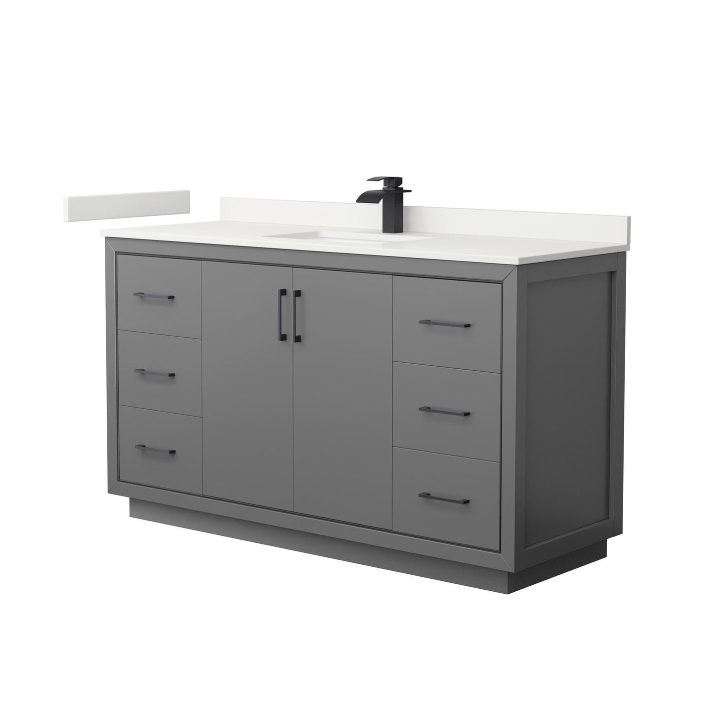 Icon Bathroom Vanity with Countertop 60 inch Single Sink Single hole Faucet Setup