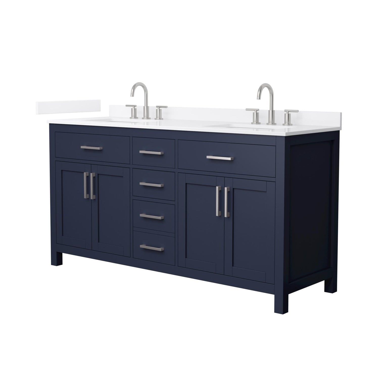 Beckett Bathroom Vanity with Countertop 66 inch Double Sink 3-hole Faucet Setup
