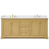 Custom image for Honey Oak with Brushed Gold Trim / Carrara Cultured Marble / No Mirror