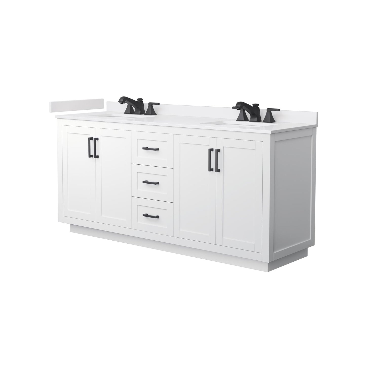 Miranda Bathroom Vanity with Countertop 72 inch Double Sink 3-hole Faucet Setup