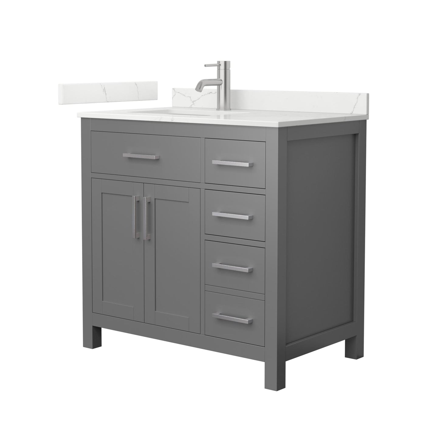 Beckett Bathroom Vanity with Countertop 36 inch Single Sink Single hole Faucet Setup
