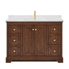 Custom image for Dark Walnut with Brushed Gold Trim / White Quartz / No Mirror