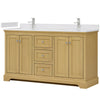 Custom image for Honey Oak with Polished Chrome Trim / White Cultured Marble / No Mirror