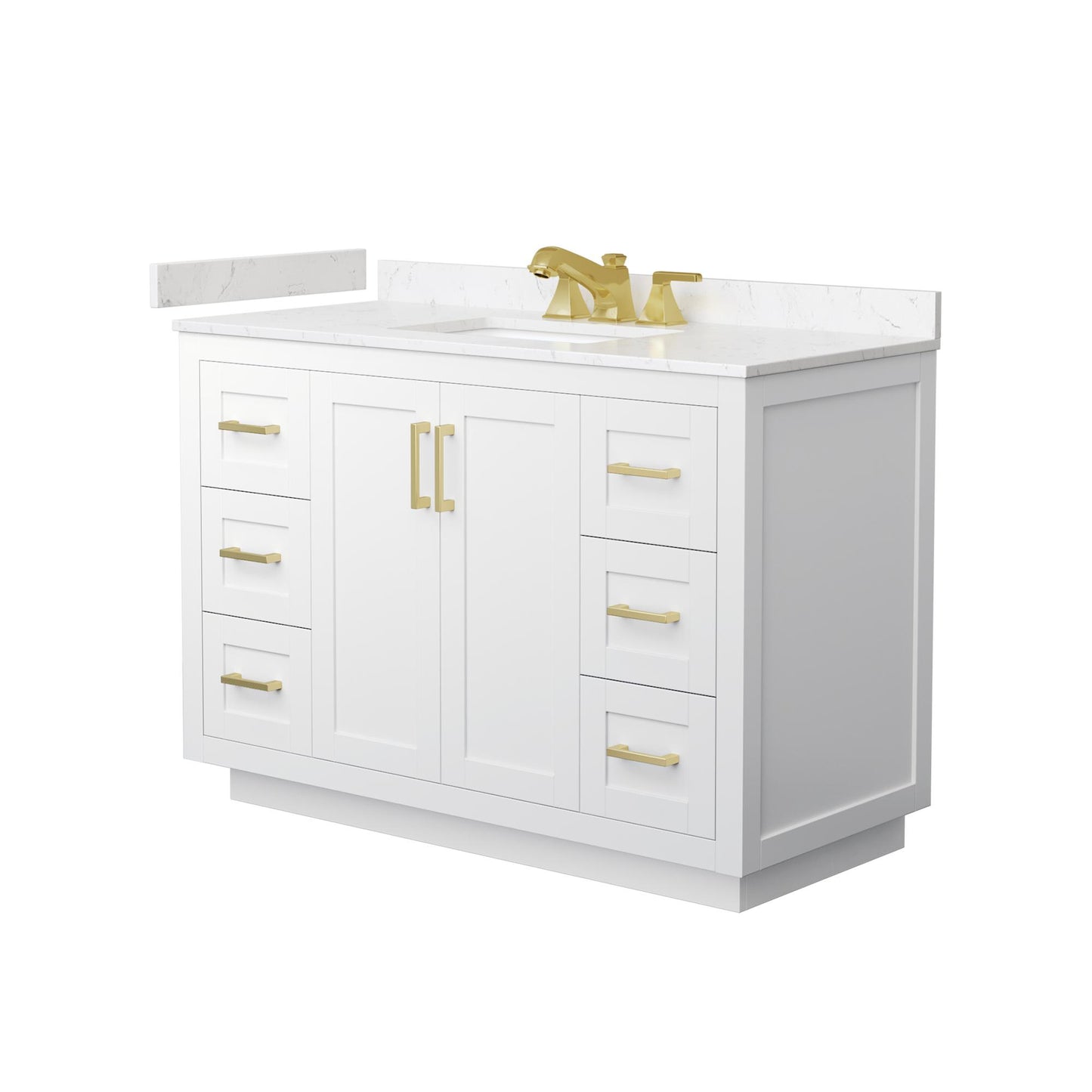 Miranda Bathroom Vanity with Countertop 48 inch Single Sink 3-hole Faucet Setup