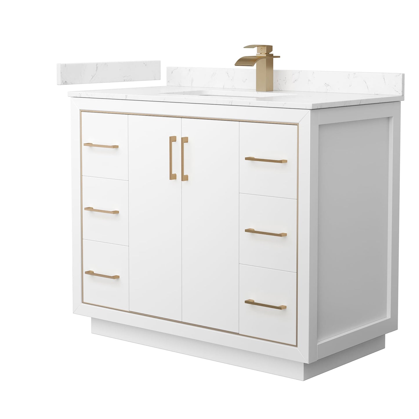 Icon Bathroom Vanity with Countertop 42 inch Single Sink Single hole Faucet Setup