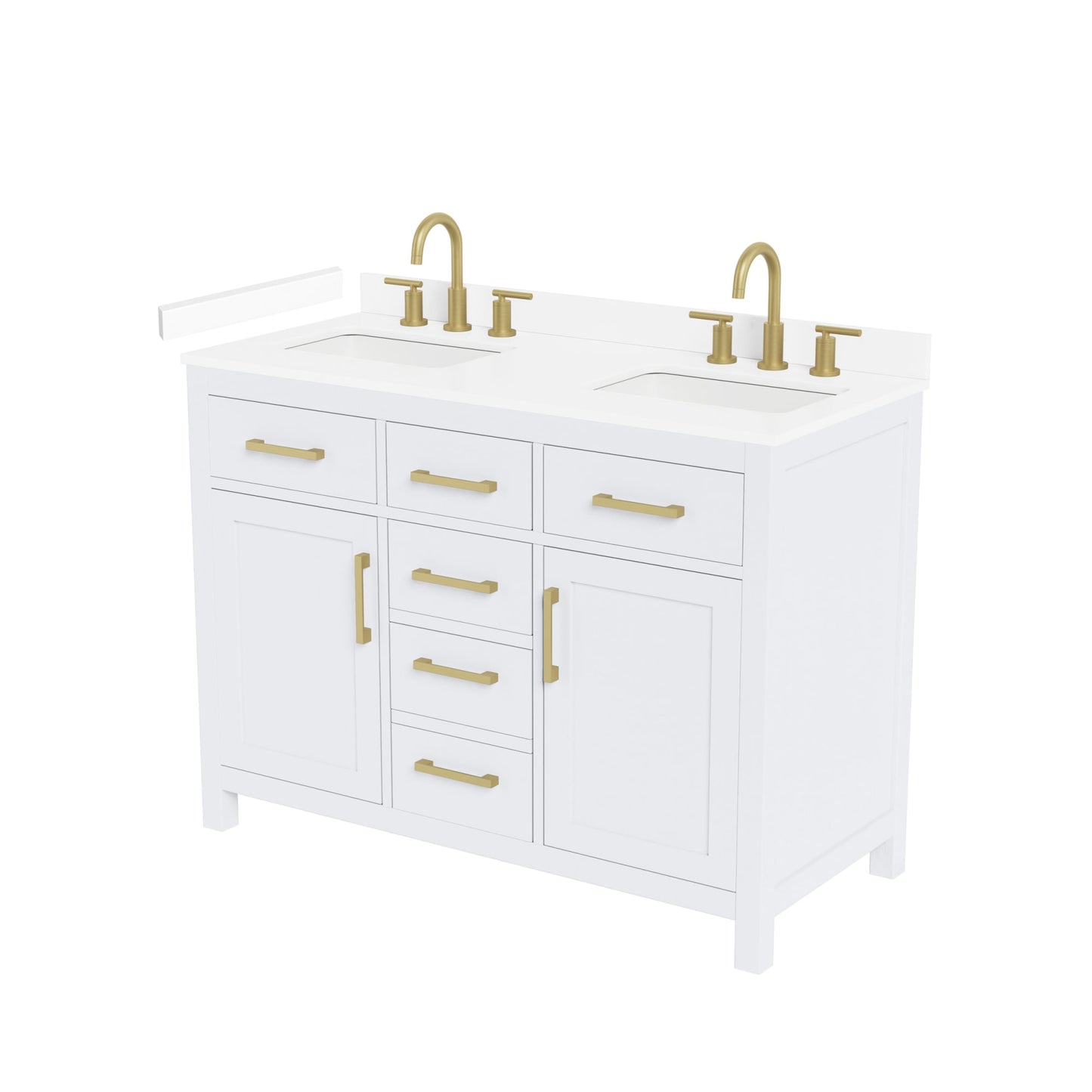 Beckett Bathroom Vanity with Countertop 48 inch Double Sink 3-hole Faucet Setup