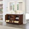 Custom image for Dark Walnut with Brushed Gold Trim / White Cultured Marble / No Mirror
