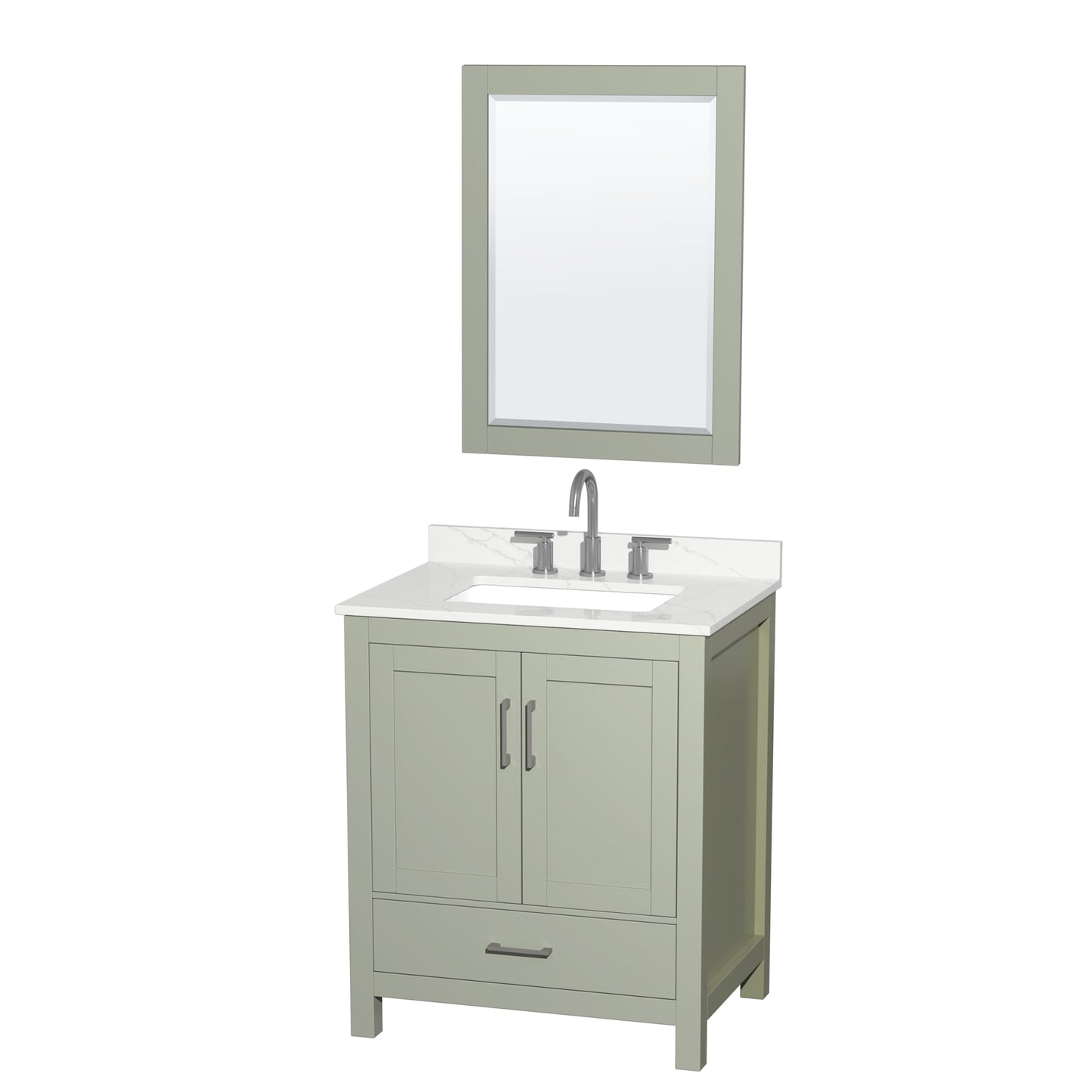 Sheffield Bathroom Vanity with Countertop 30 inch Single Sink 3-hole Faucet Setup
