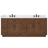 Custom image for Dark Oak with Matte Black Trim / White Cultured Marble / No Mirror