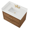 Custom image for Toasted Walnut with Satin Bronze Trim / White Quartz / No Mirror