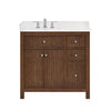Custom image for Dark Walnut with Brushed Nickel Trim / White Cultured Marble / No Mirror