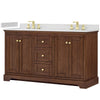 Custom image for Dark Walnut with Brushed Gold Trim / Giotto Quartz / No Mirror