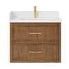 Custom image for Toasted Walnut with Satin Bronze Trim / White Quartz / No Mirror