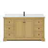 Custom image for Honey Oak with Matte Black Trim / Carrara Cultured Marble / No Mirror