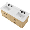 Custom image for Scandinavian Oak with Matte Black Trim / White Quartz / No Mirror