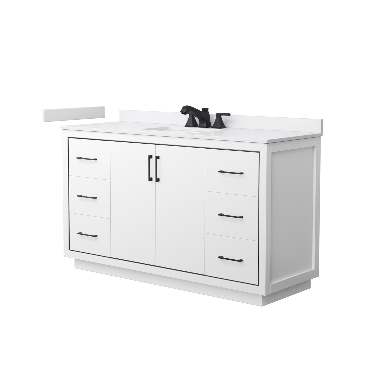Icon Bathroom Vanity with Countertop 60 inch Single Sink 3-hole Faucet Setup