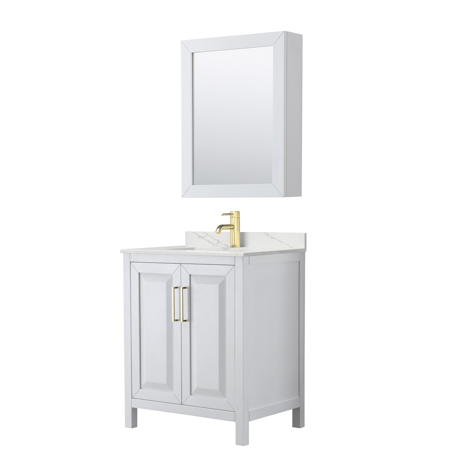 Daria Bathroom Vanity with Countertop 30 inch Single Sink Single hole Faucet Setup