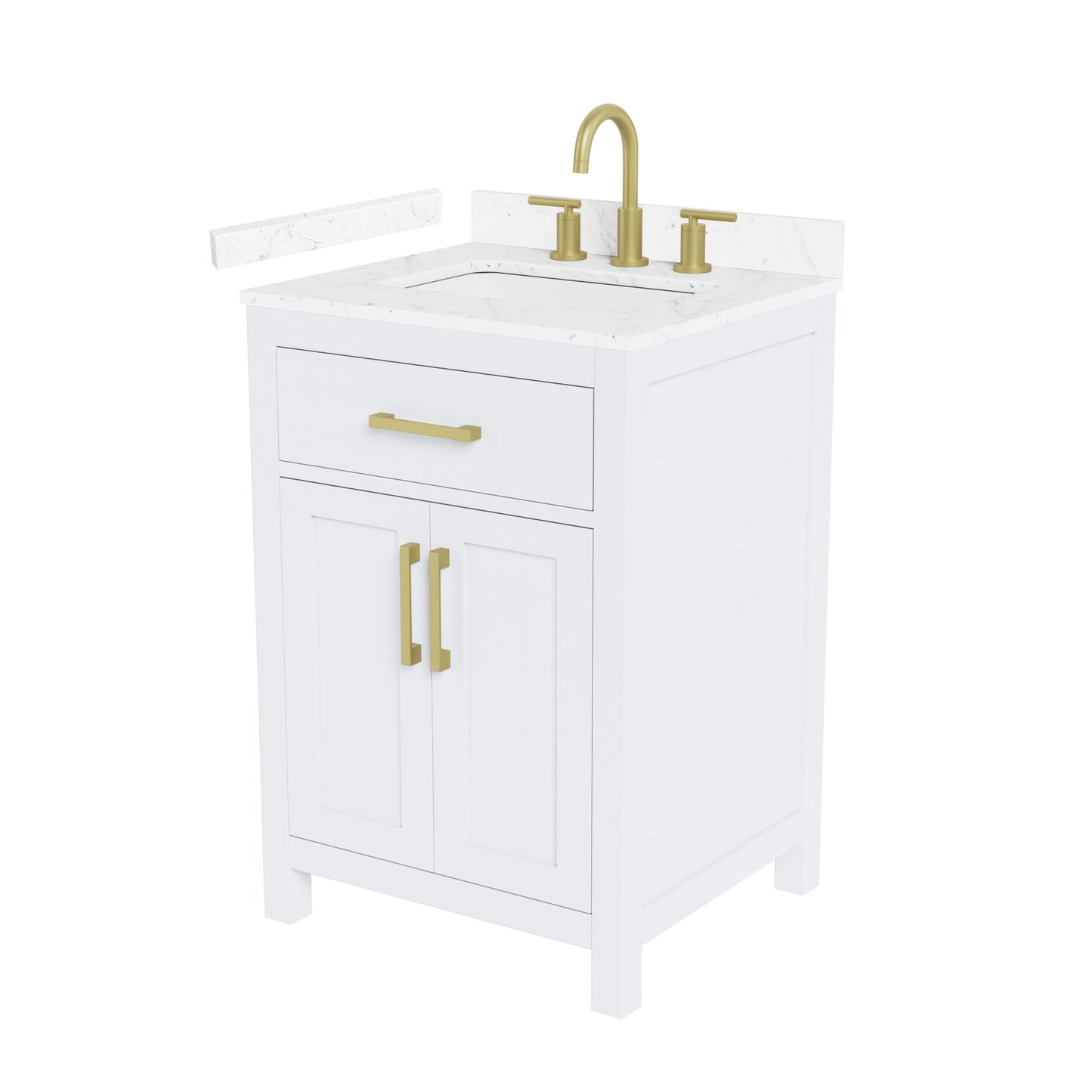 Beckett Bathroom Vanity with Countertop 24 inch Single Sink 3-hole Faucet Setup