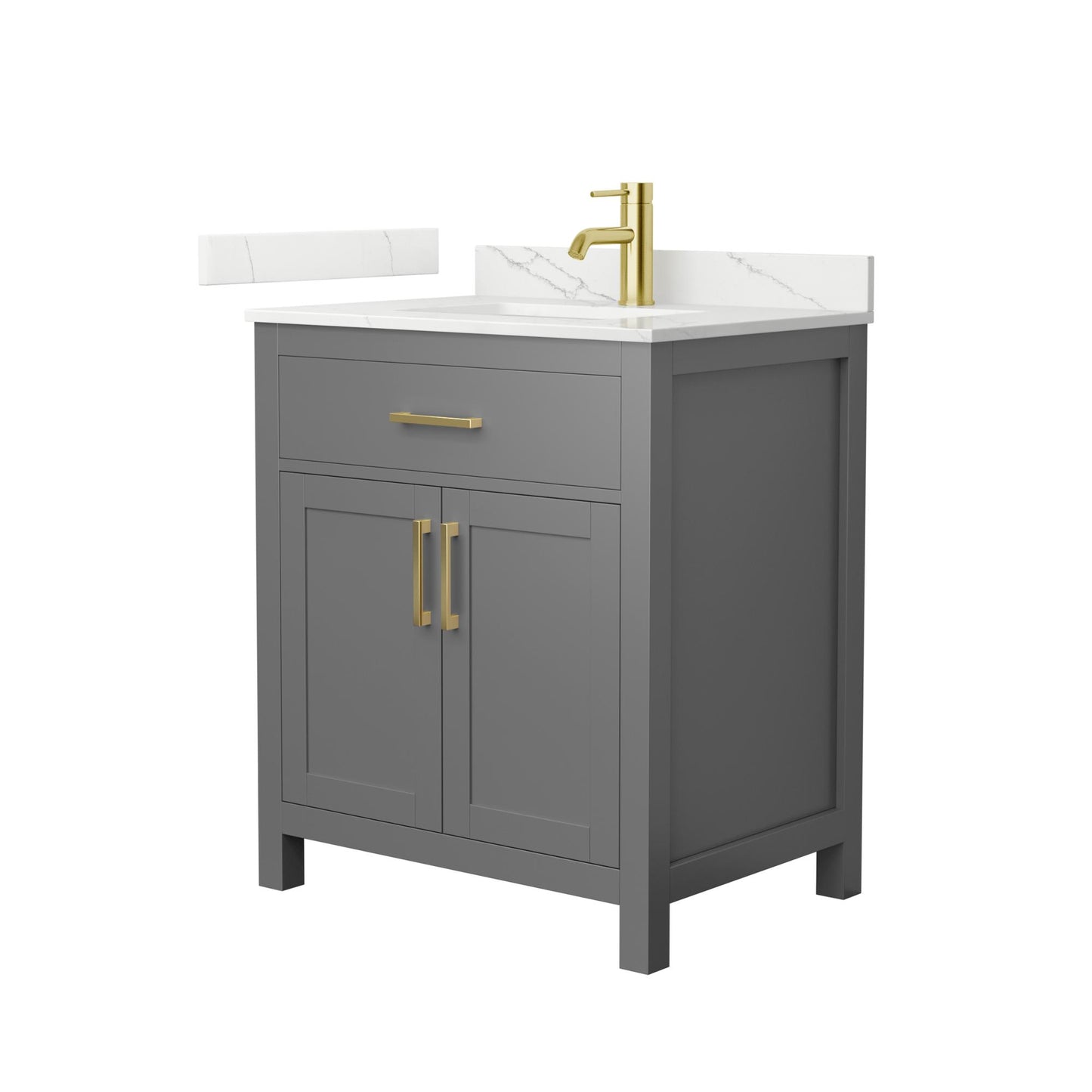 Beckett Bathroom Vanity with Countertop 30 inch Single Sink Single hole Faucet Setup