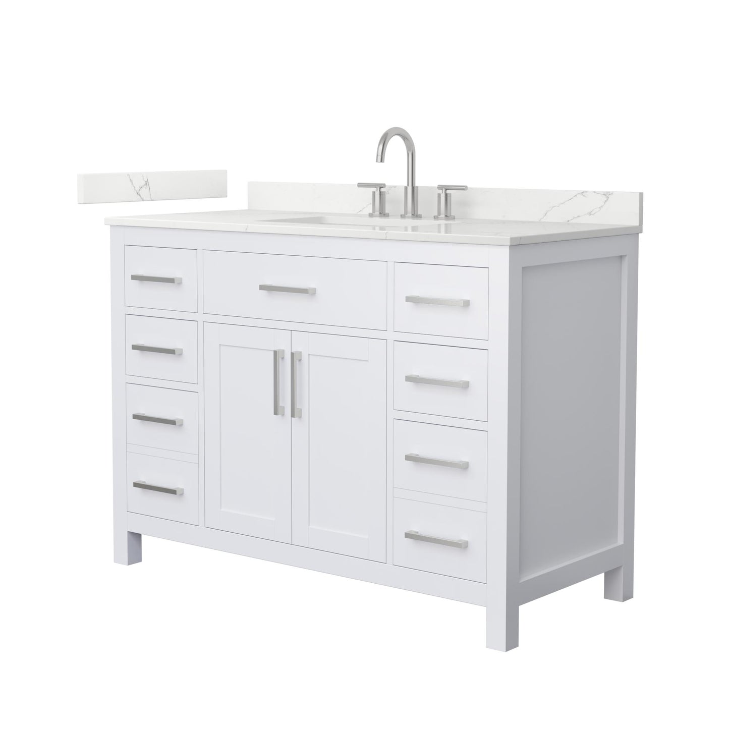 Beckett Bathroom Vanity with Countertop 48 inch Single Sink 3-hole Faucet Setup