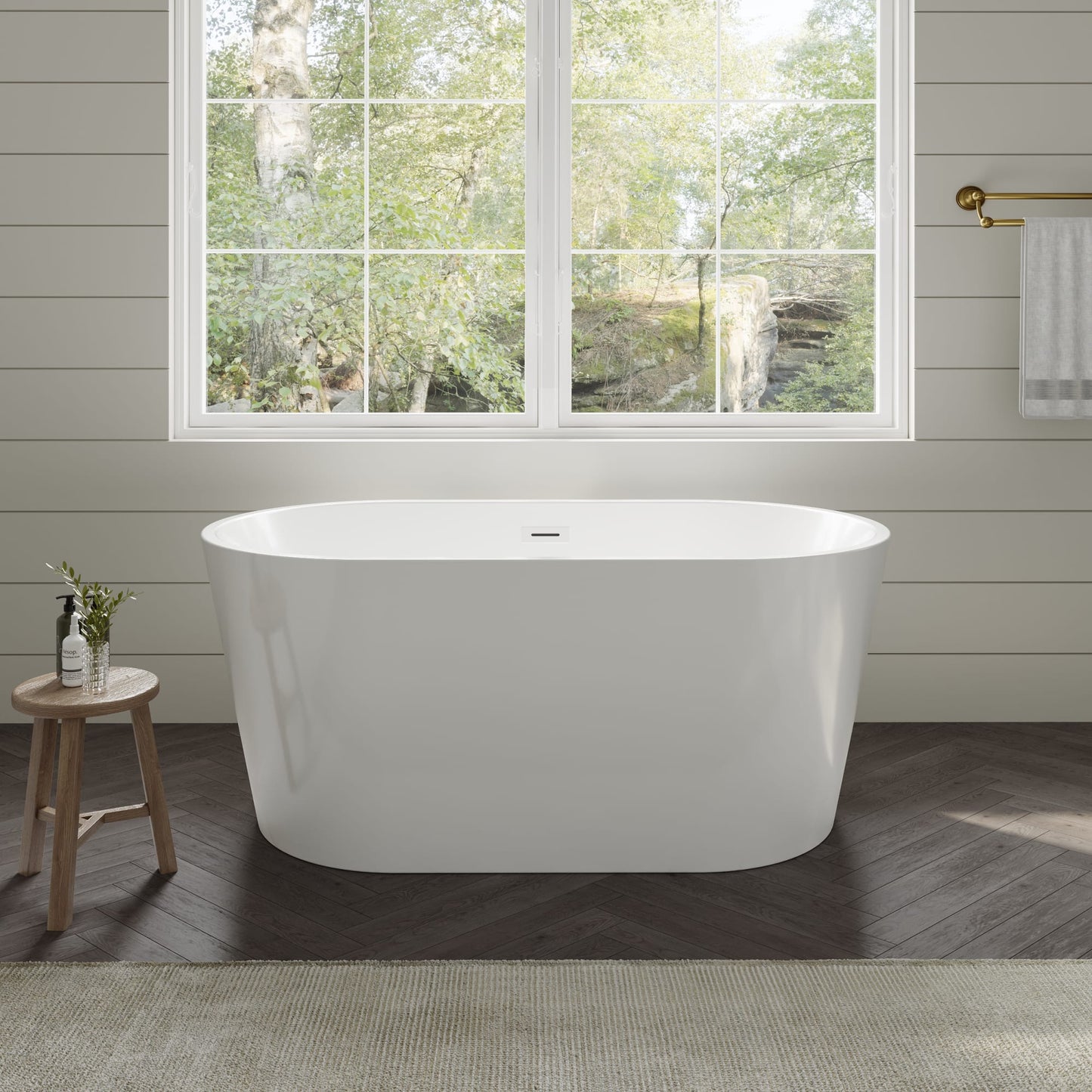 Carissa Freestanding Acrylic Bathtub No Faucet 55 inch