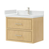 Custom image for Scandinavian Oak with Brushed Nickel Trim / White Quartz / No Mirror