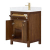 Custom image for Dark Walnut with Brushed Gold Trim / White Quartz / No Mirror